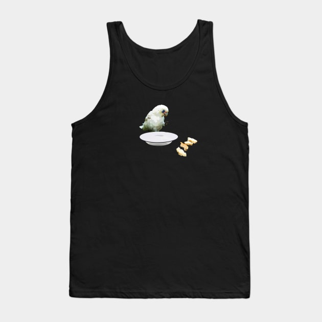 Cartoon bird. Eating and drinking Tank Top by Printception